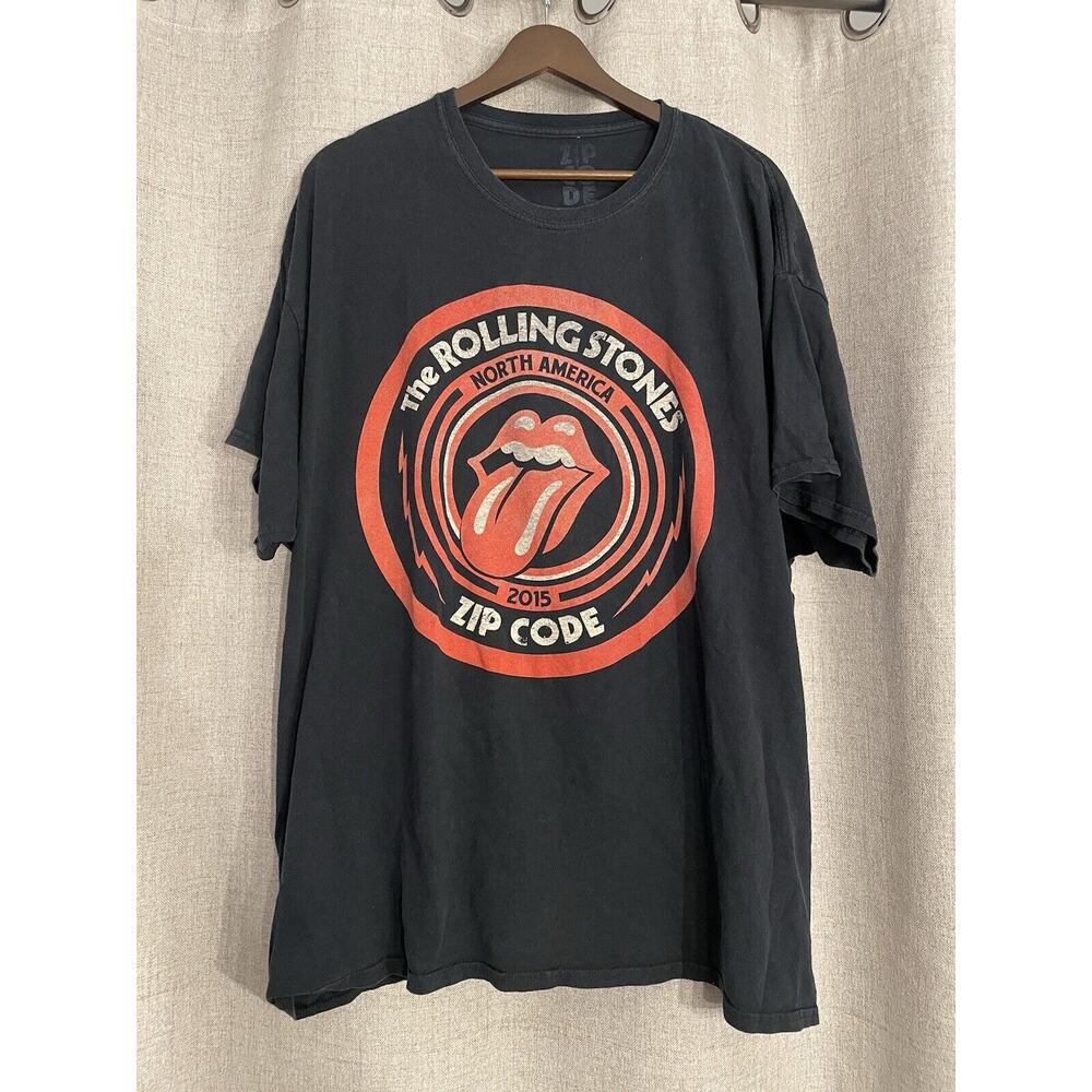 The Rolling Stones - North America - 2015 Zip Code Tour - Black Shirt - 2XL